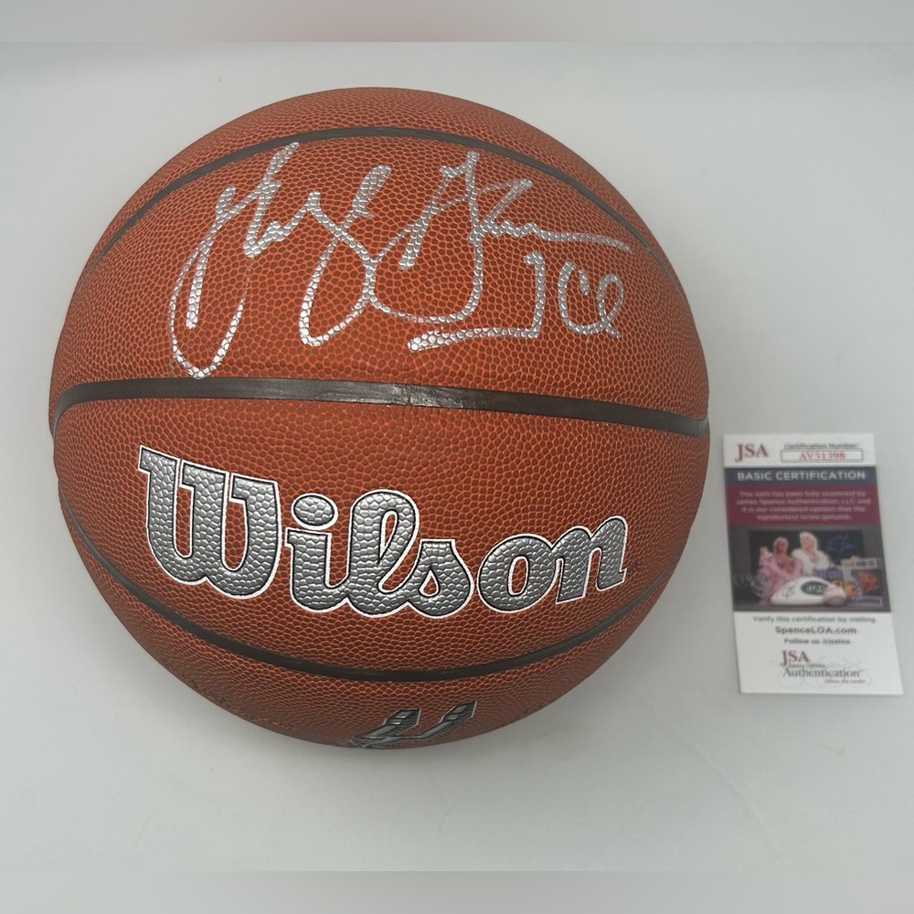 George Gervin signed San‎ Antonio Spurs Logo Basketball JSA COA